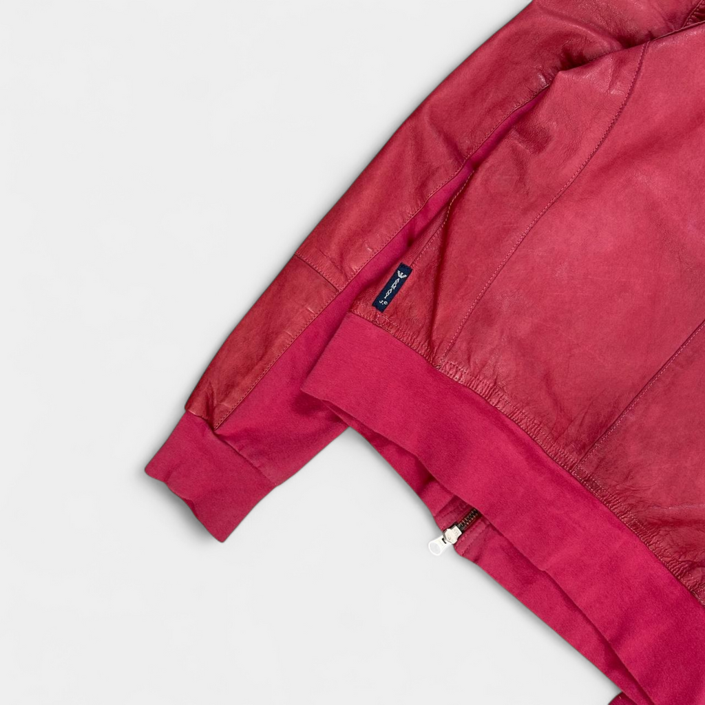 Armani Jeans Pink Hooded Leather Jacket