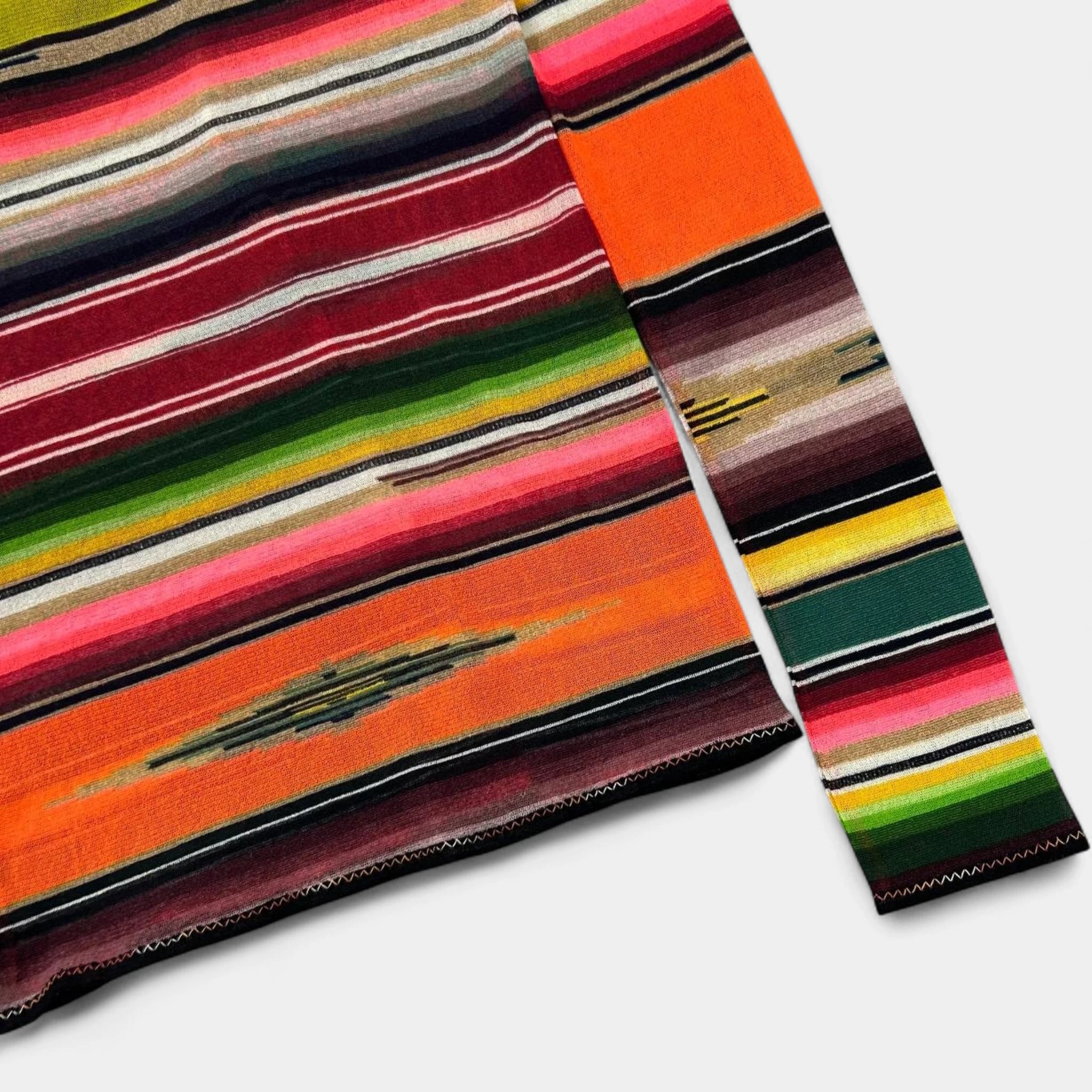 Jean Paul Gaultier Soleil "Serape" Stripe Mesh Longsleeve