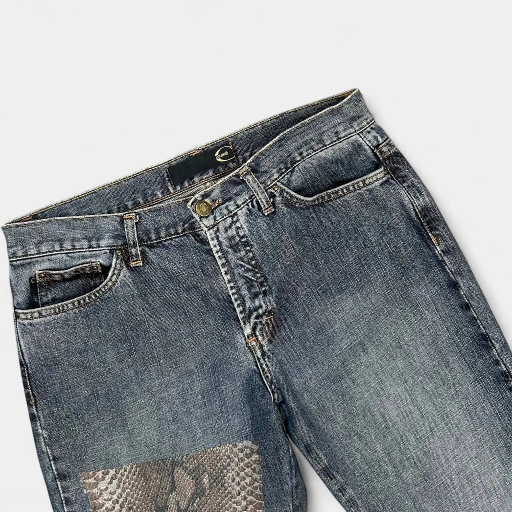 Just Cavalli Denim Snakeskin Patchwork Jeans