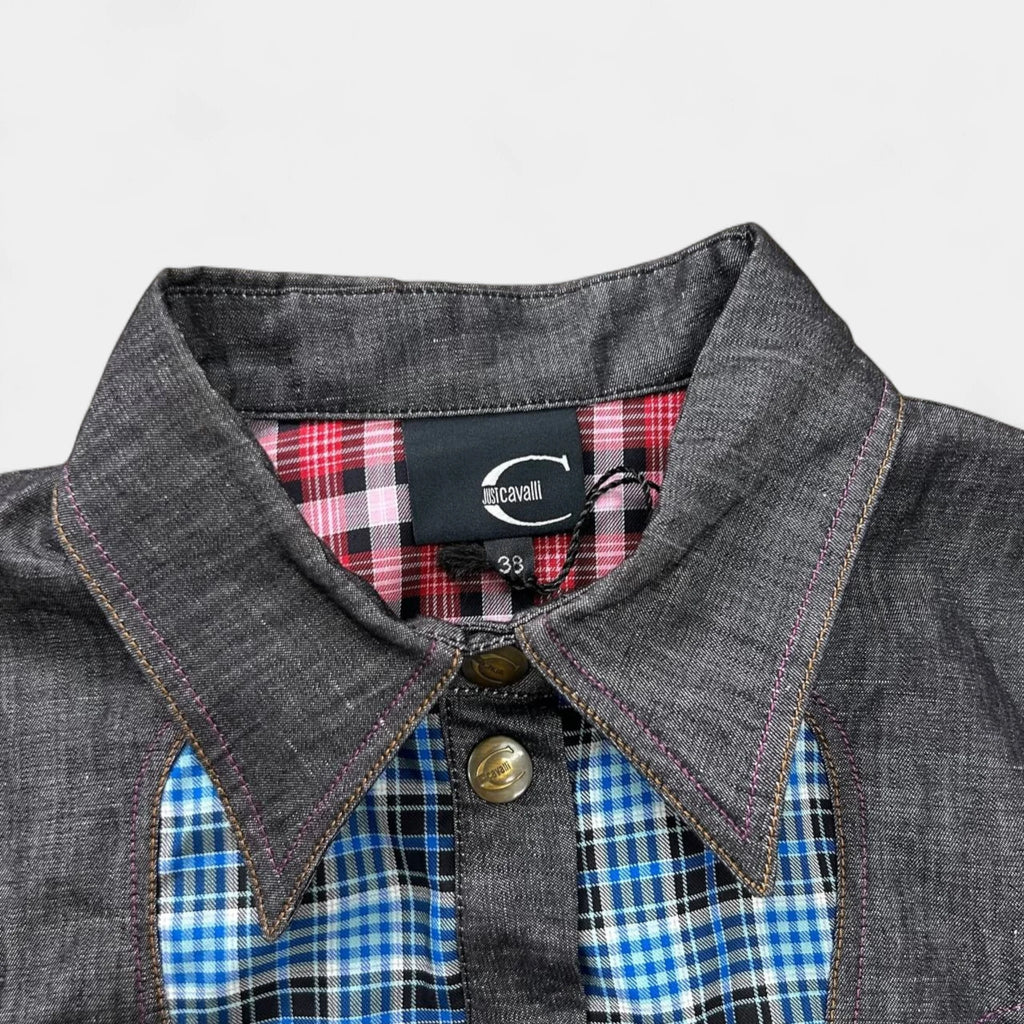 Just Cavalli Western Checkered Multicolor Shirt