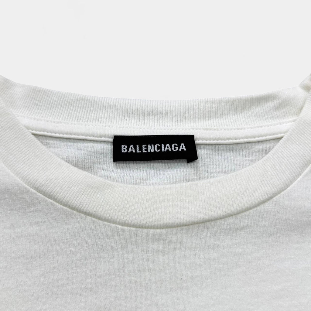 Balenciaga White Rainbow BB Crown Logo T-Shirt