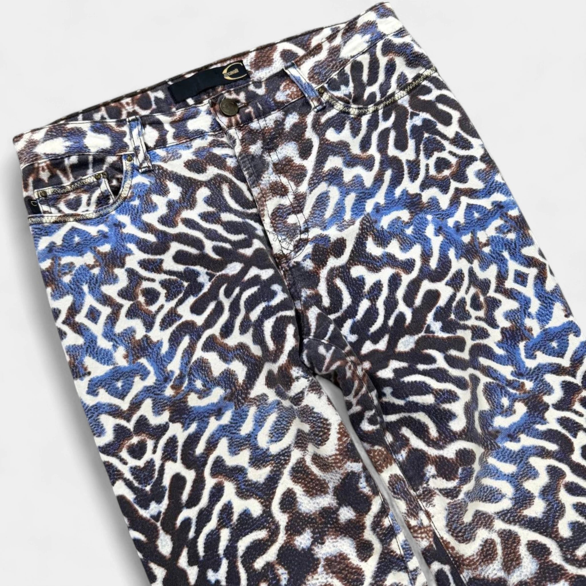 Just Cavalli Mirrored Animal Print Flare Jeans