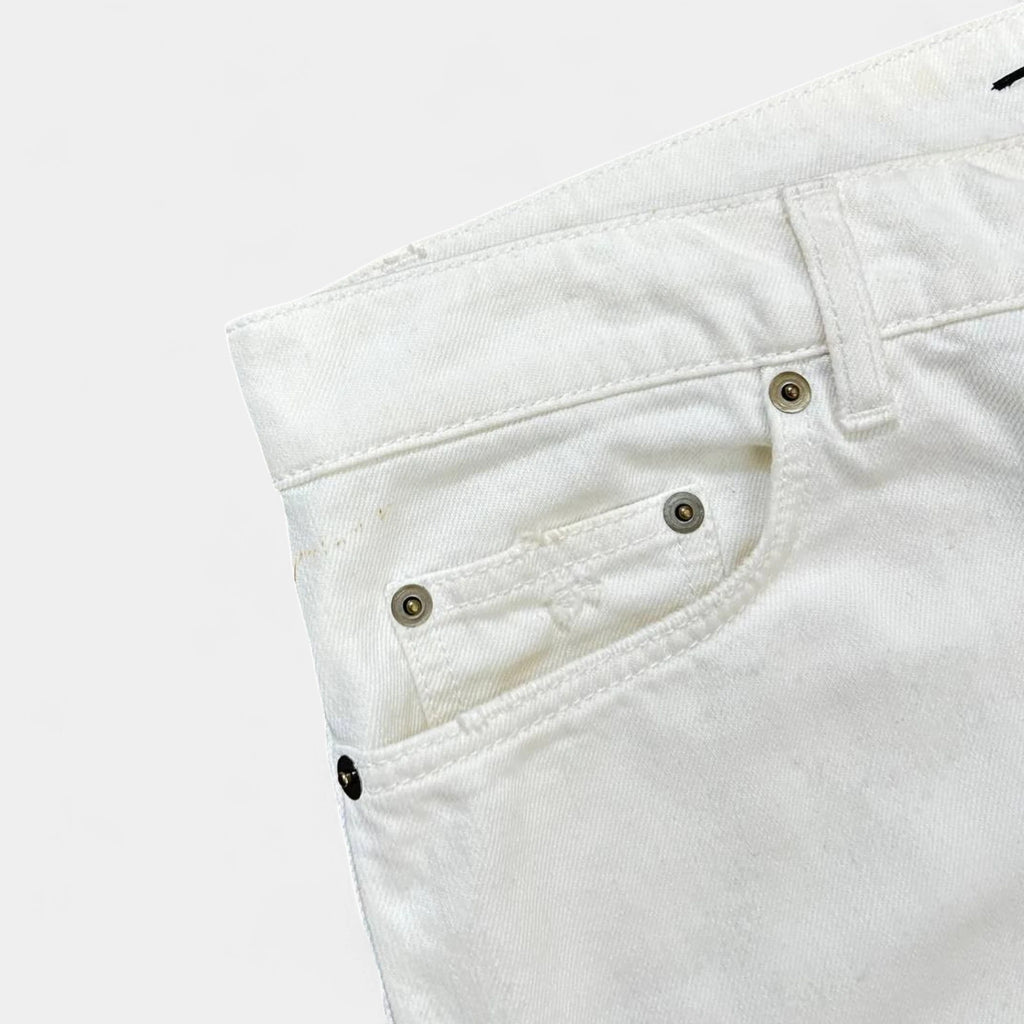 Saint Laurent D10 2016 Distressed White Skinny Jeans