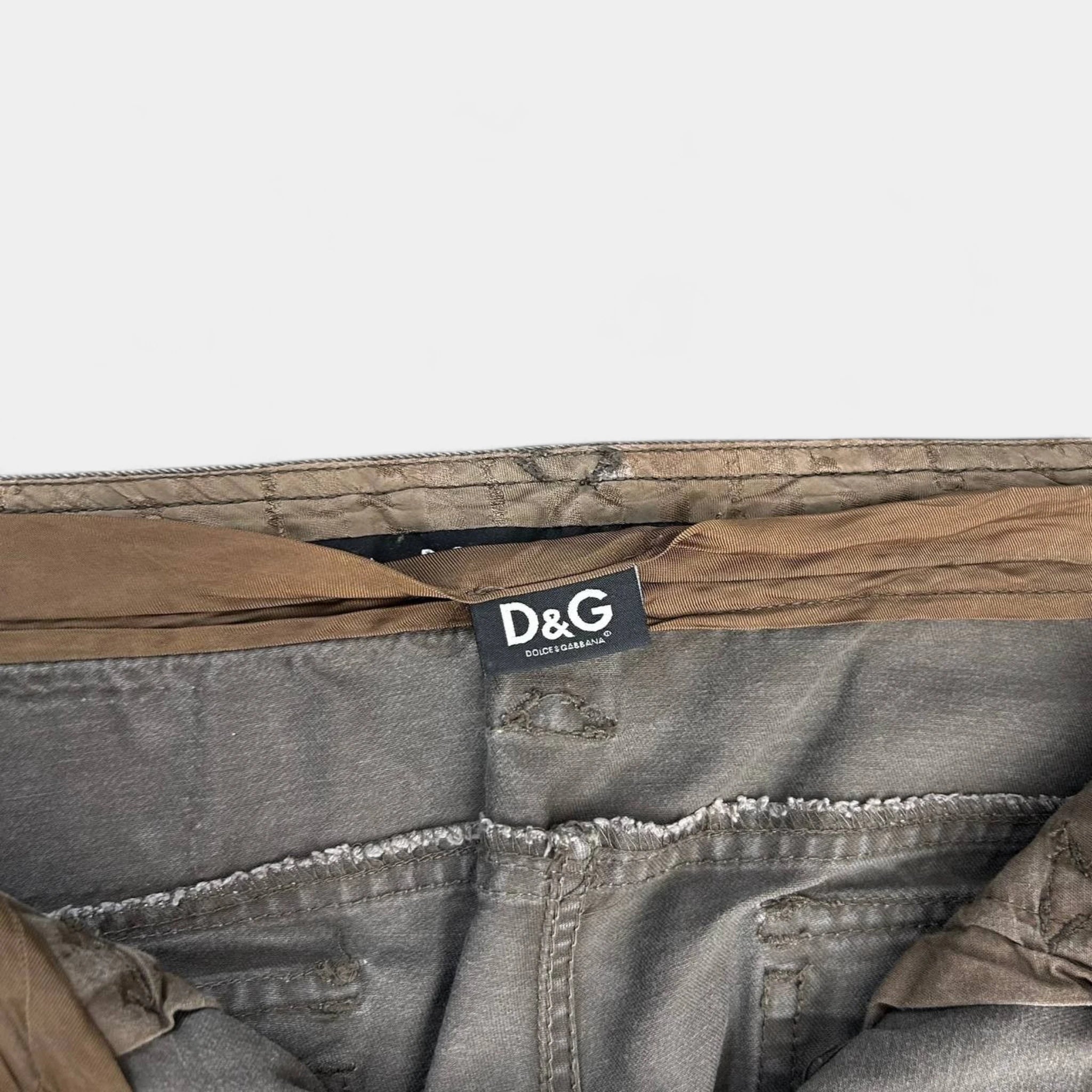 Dolce & Gabbana Vintage Multipocket Brown Cargo Pants