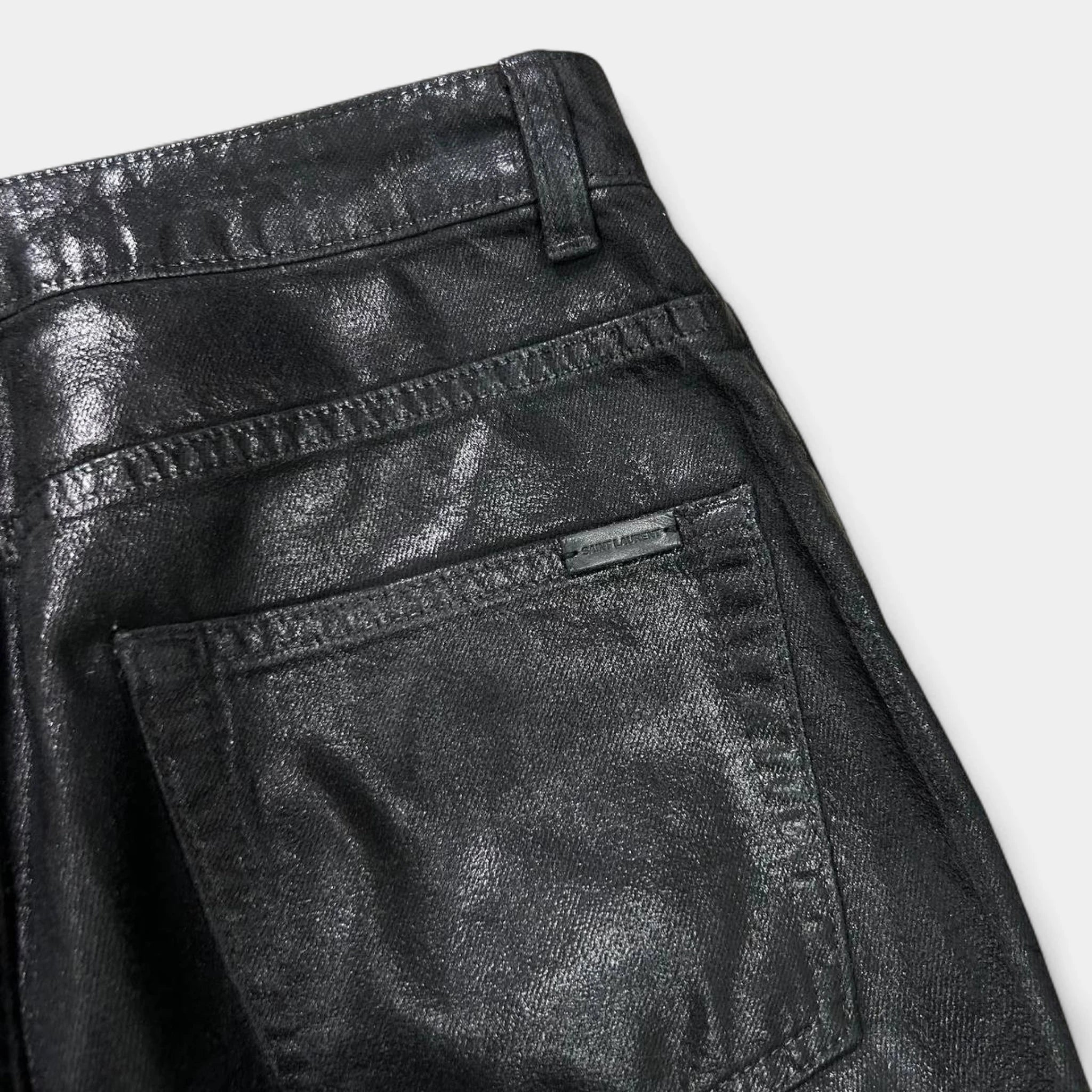 Saint Laurent Paris D05 Waxed Skinny Jeans