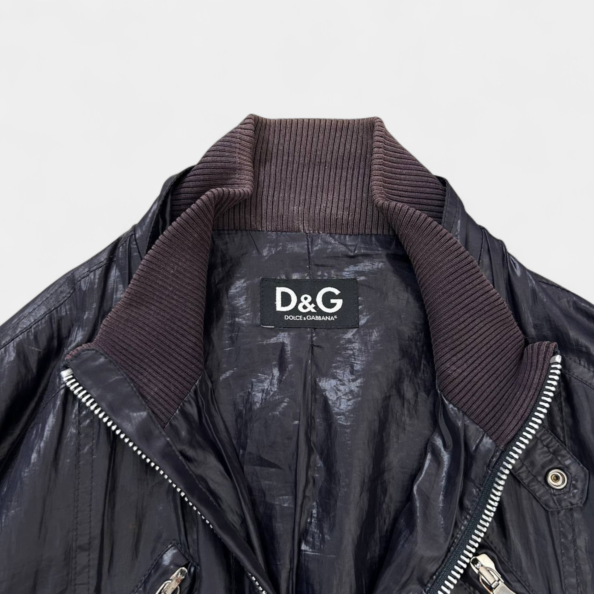 Dolce & Gabbana Nylon Purple Bomber Jacket