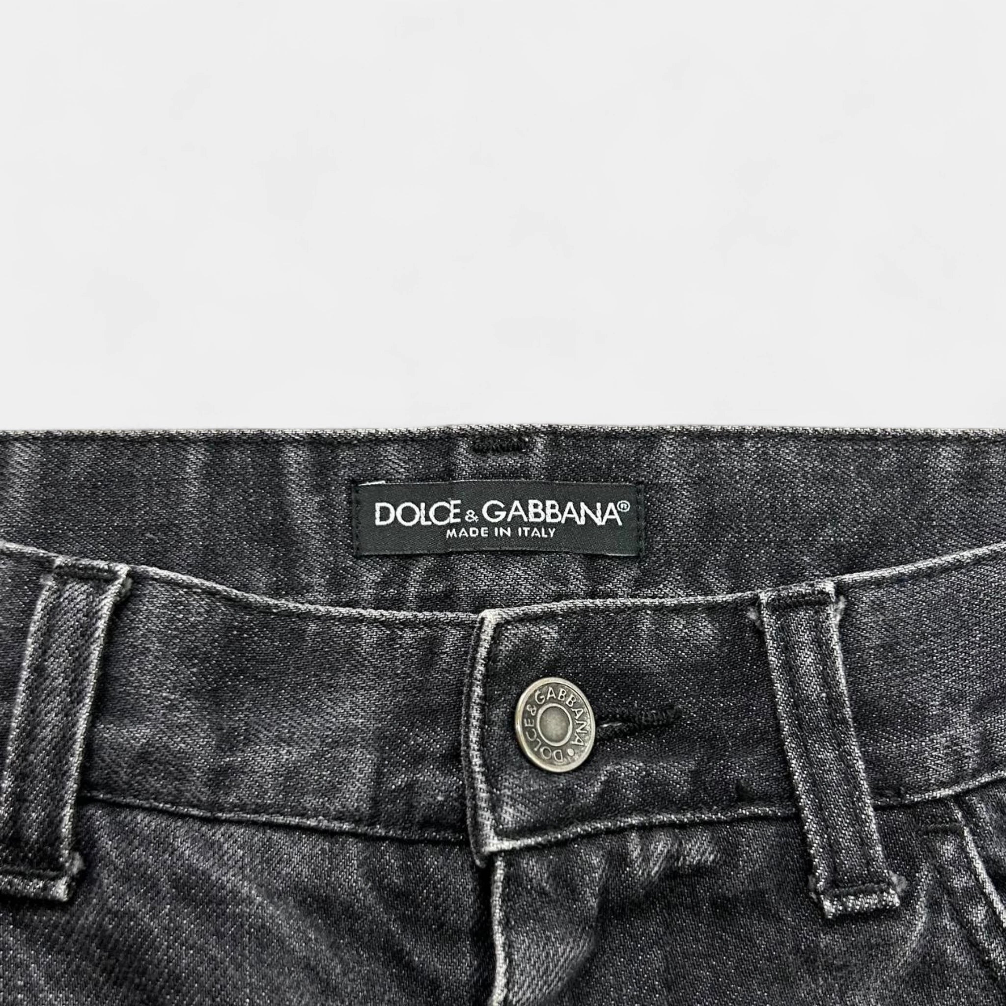 Dolce & Gabbana Bondage Straps Parachute Denim Pants