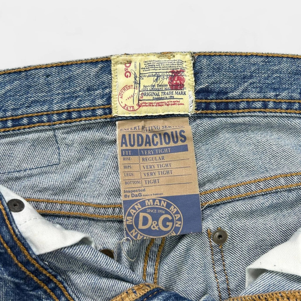 Dolce & Gabbana Straight Leg Distressed Blue Jeans