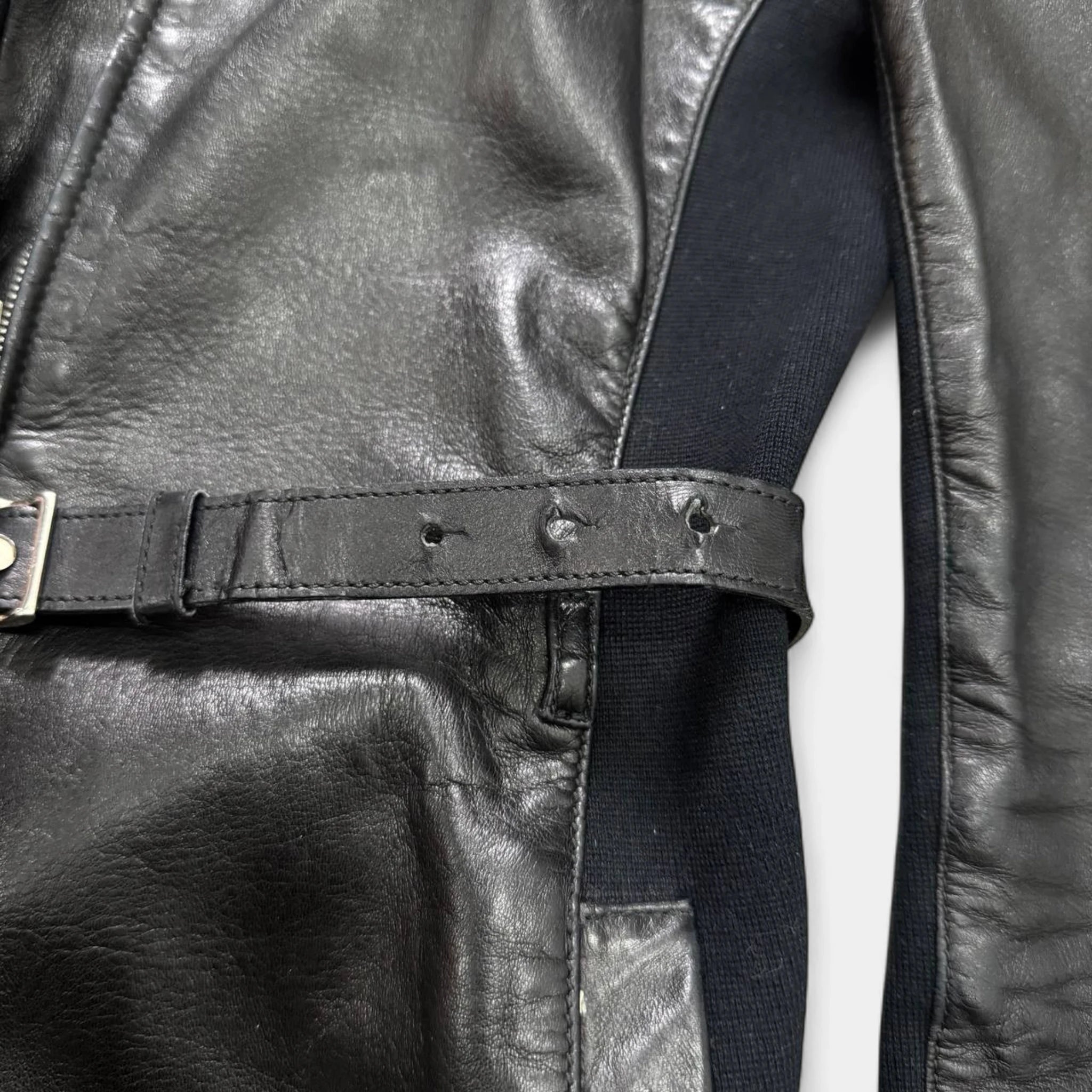 Gucci 2014 Frida Giannini Belted Leather Jacket