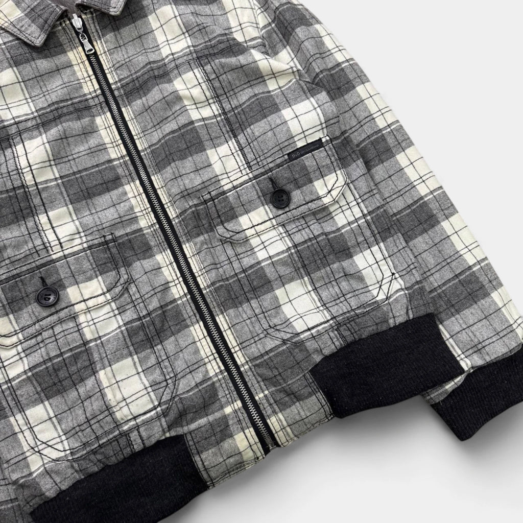 Dolce & Gabbana Reversible Patchwork Leather Checkered Jacket