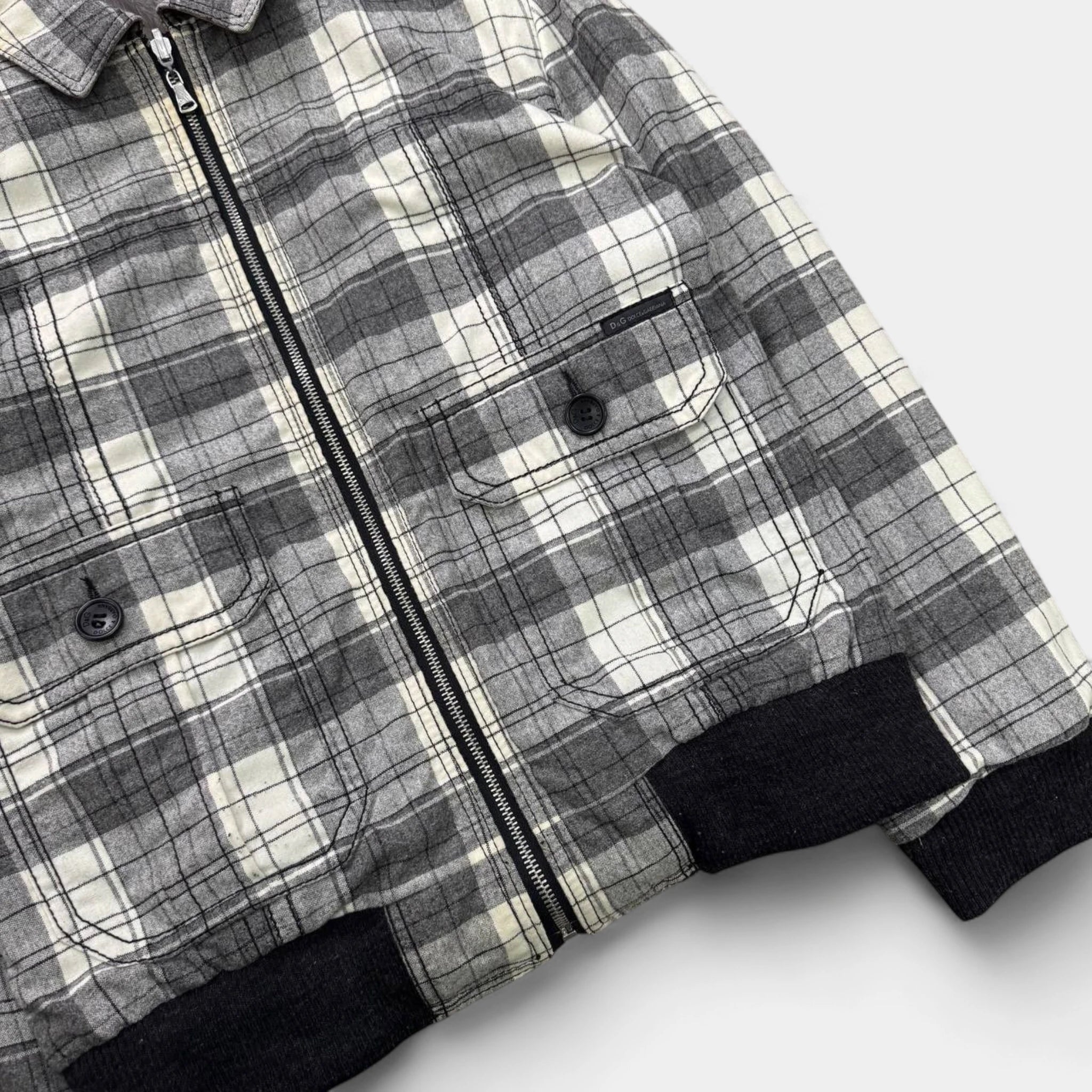 Dolce & Gabbana Reversible Patchwork Leather Checkered Jacket