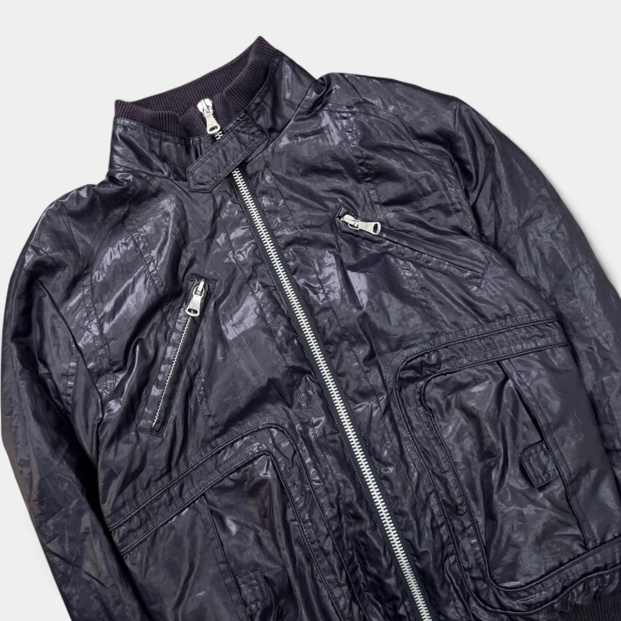 Dolce & Gabbana Purple Technical Nylon Multi-Pocket Bomber Jacket