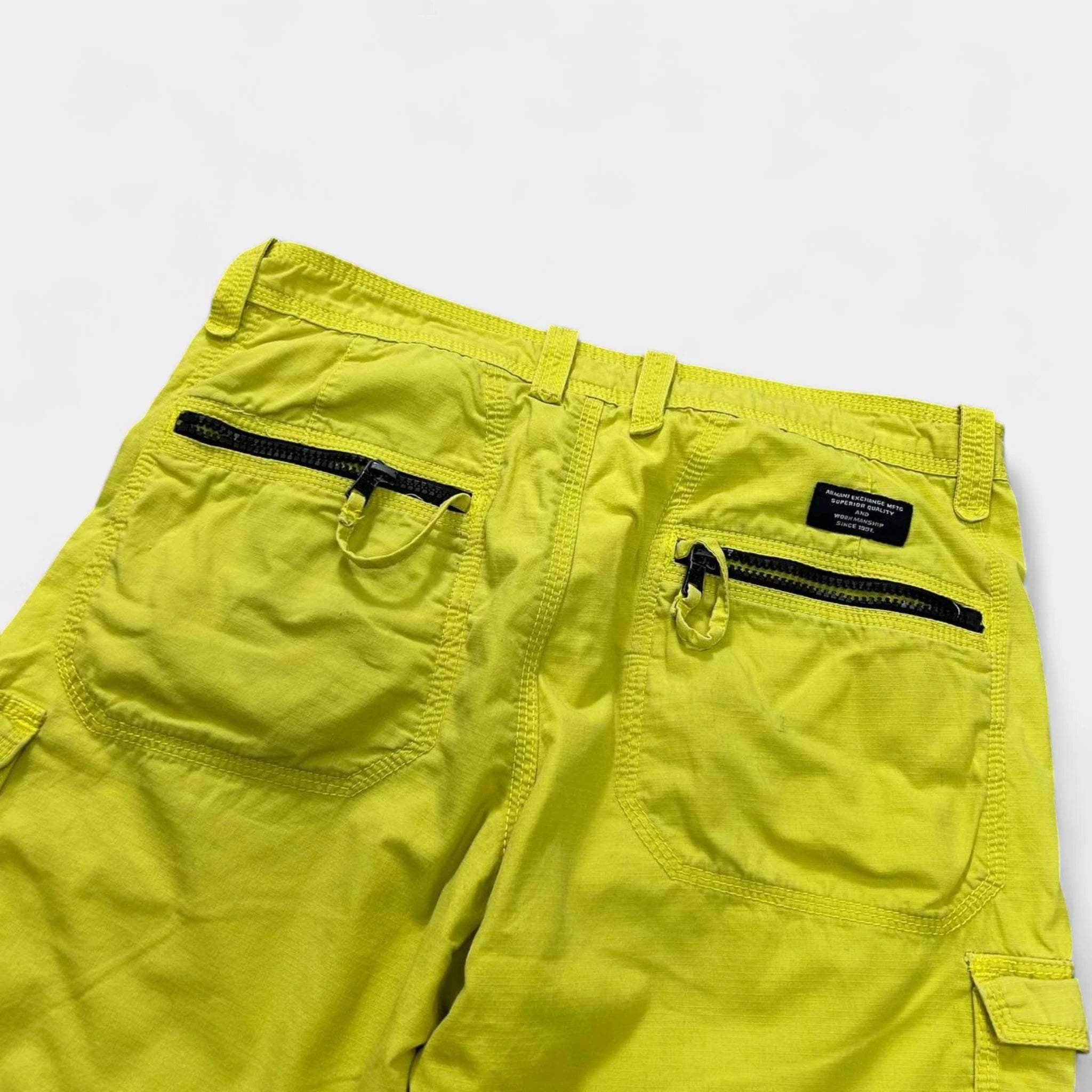 Armani Exchange Utilitarian Yellow Cargo Shorts