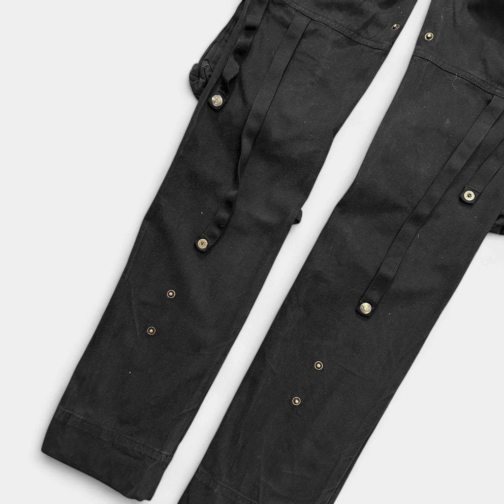 Just Cavalli 2000's Black Cargo Bondage Pants
