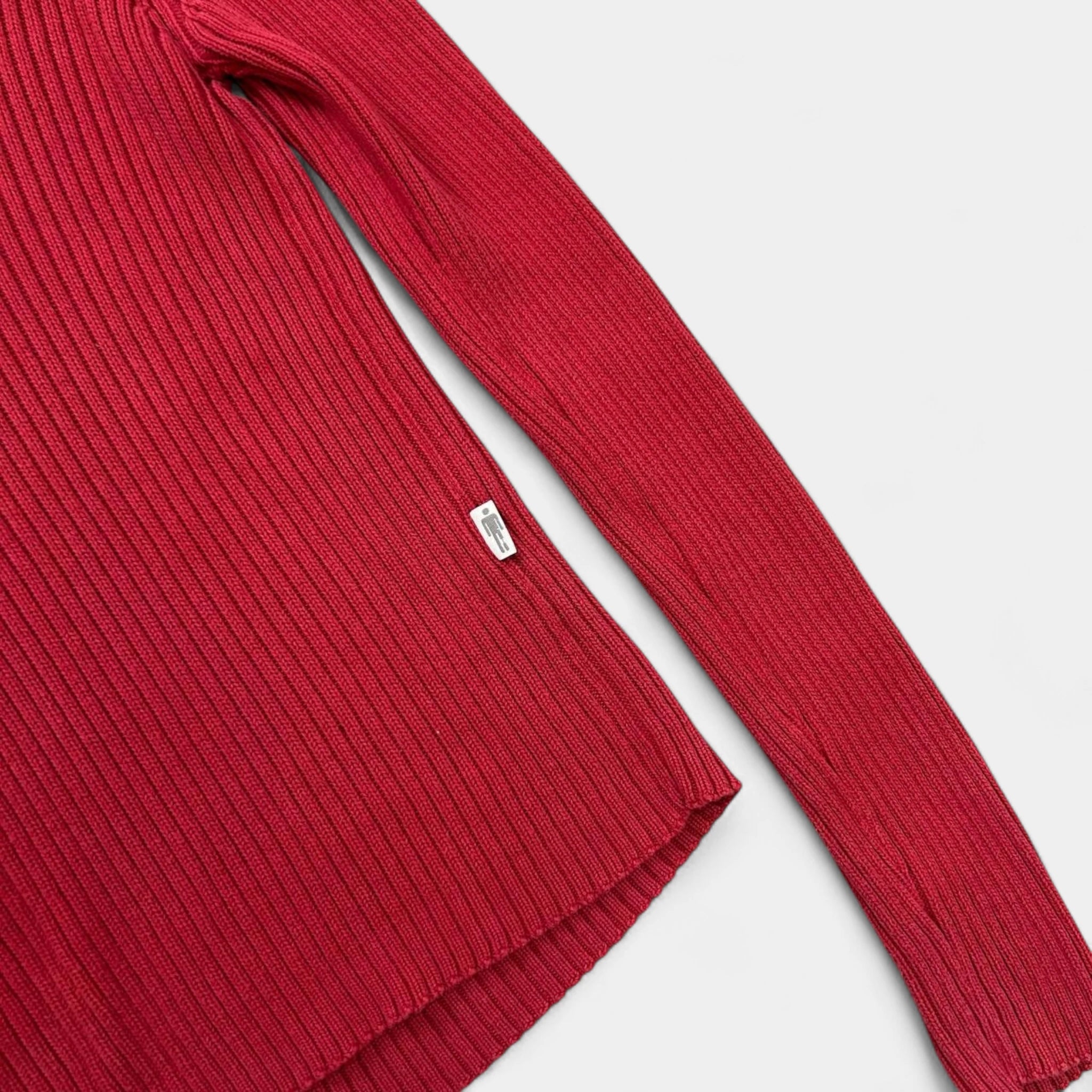 Jean Paul Gaultier 90s Red V-Neck Logo Sweater