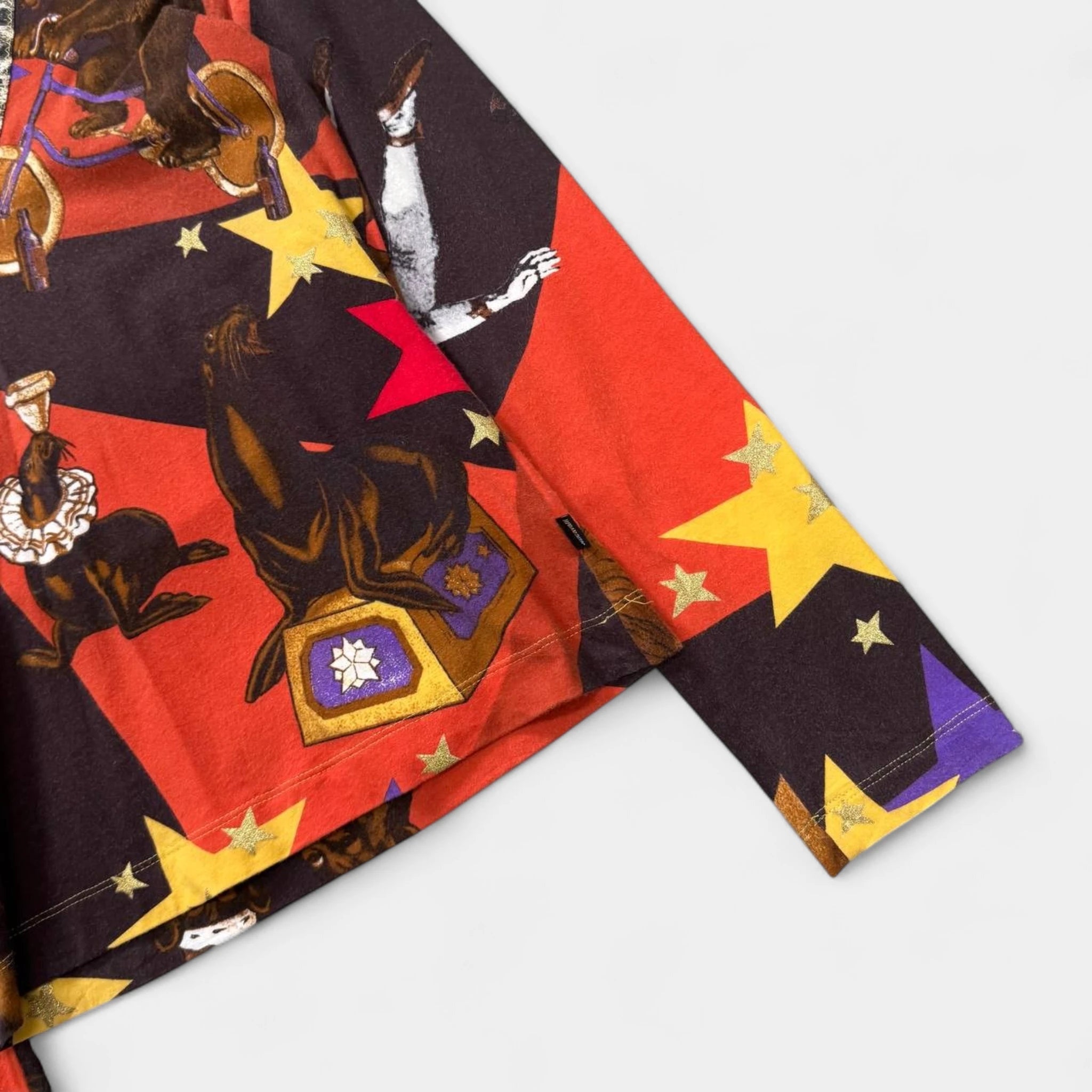 Just Cavalli Circus Print V-Neck Longsleeve
