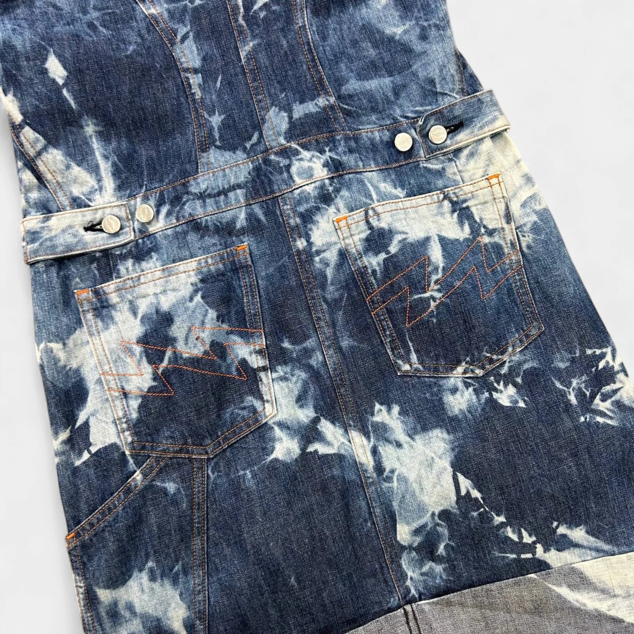 Walter Van Beirendonck W.&L.T. 1997 Marble Wash Denim Dress
