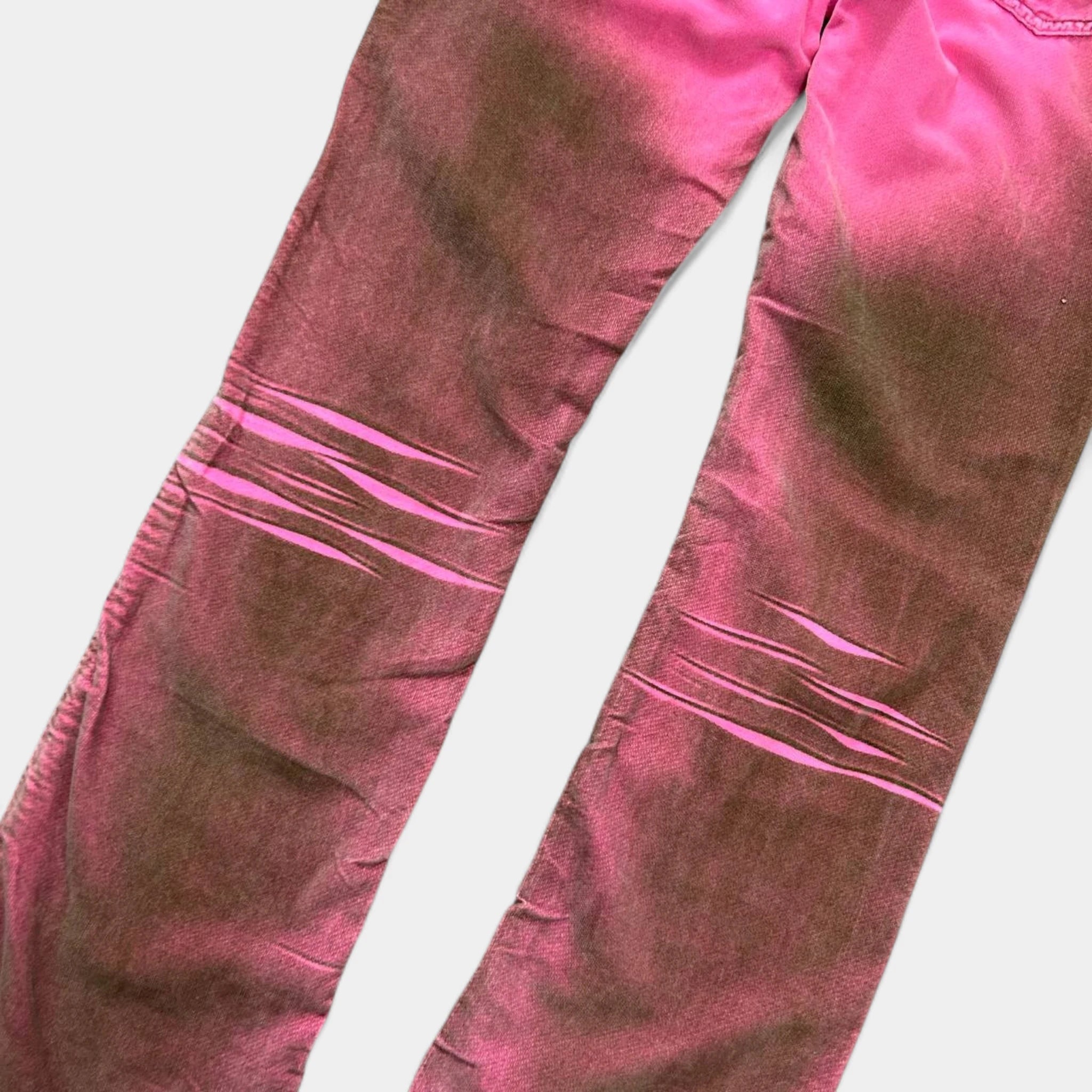 Versace Jeans Couture 2000s Fuchsia Acid Print Bootcut Velvet Pants
