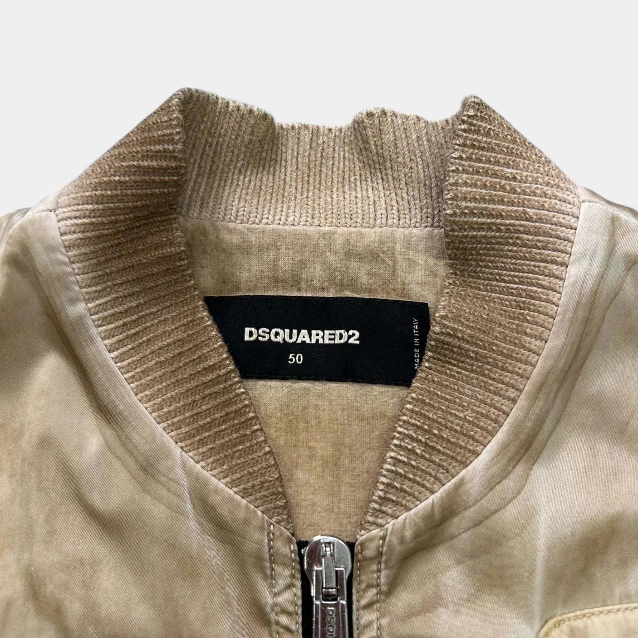 Dsquared2 Nylon Beige Utilitarian Bomber