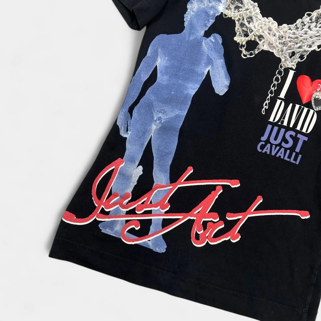 Just Cavalli 2010's Chains Graphic Black T-Shirt
