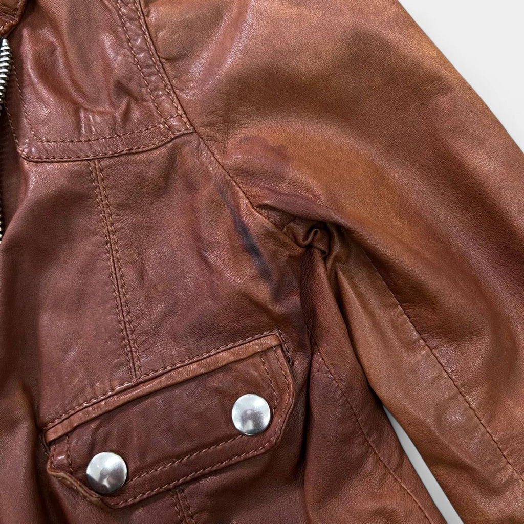 Dolce & Gabbana Multi-Pocket Lambskin Leather Biker Jacket