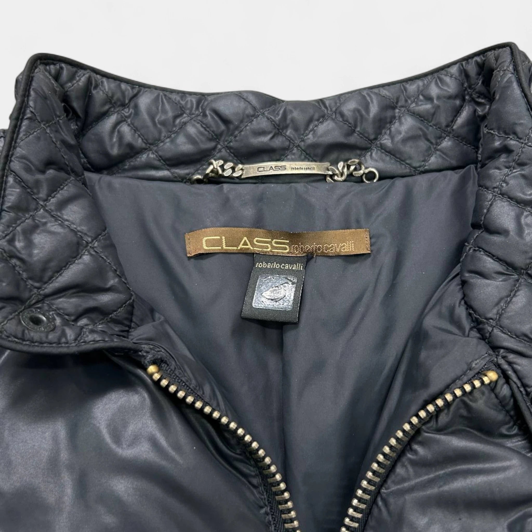 Cavalli Class 2000's Quilted Navy Jacket