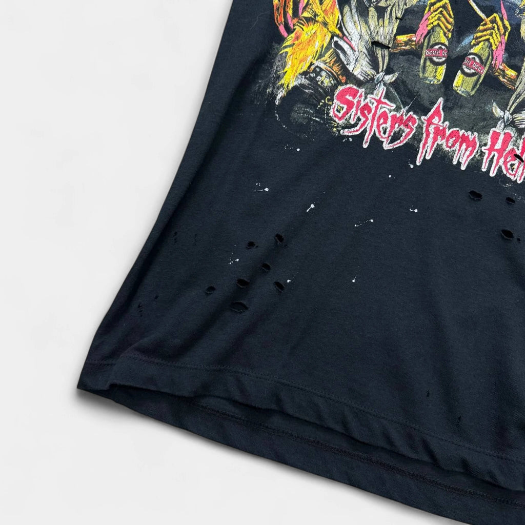 Dsquared2 Distressed Rock-Inspired Black Graphic T-Shirt