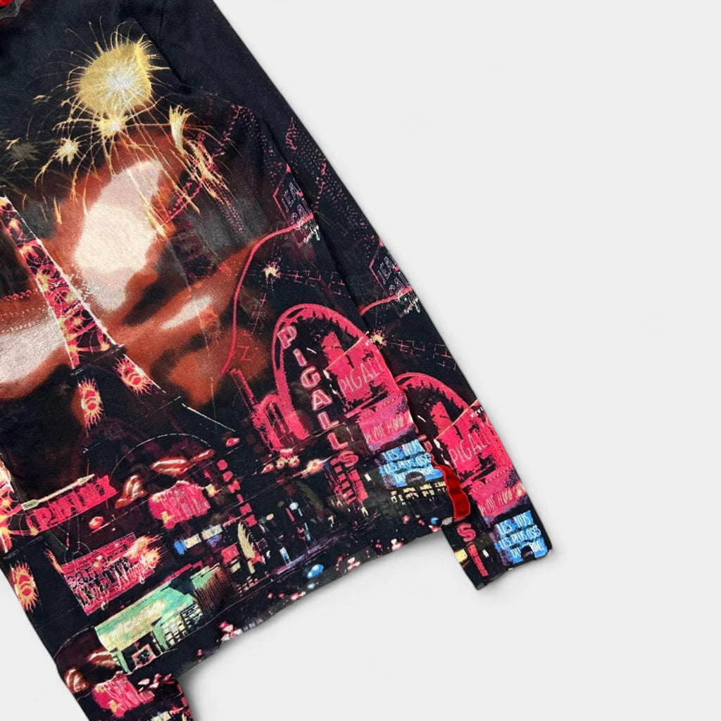 Jean Paul Gaultier "Pigalle" Paris Lights Mesh Graphic Longsleeve