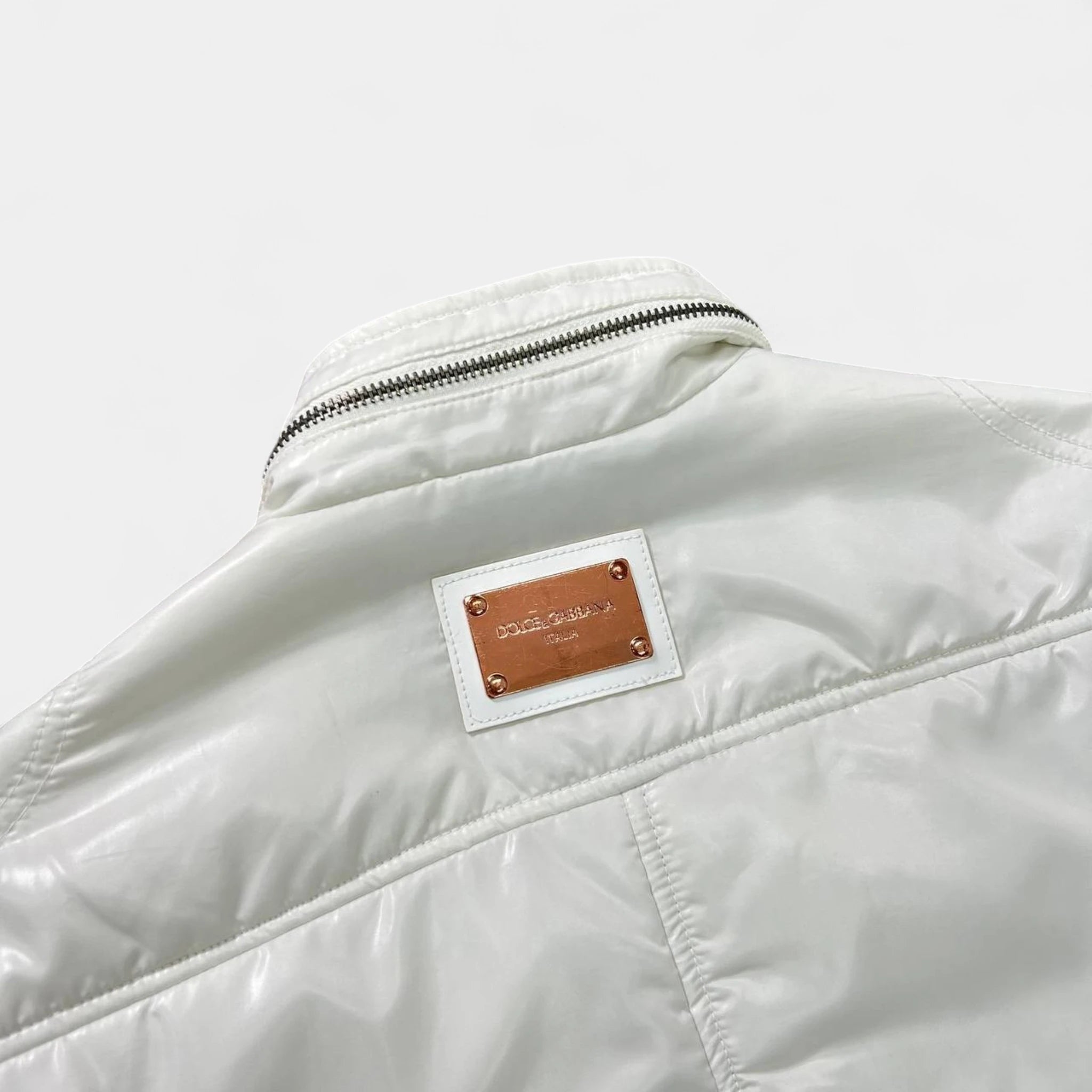 Dolce & Gabbana White Nylon Cargo Jacket