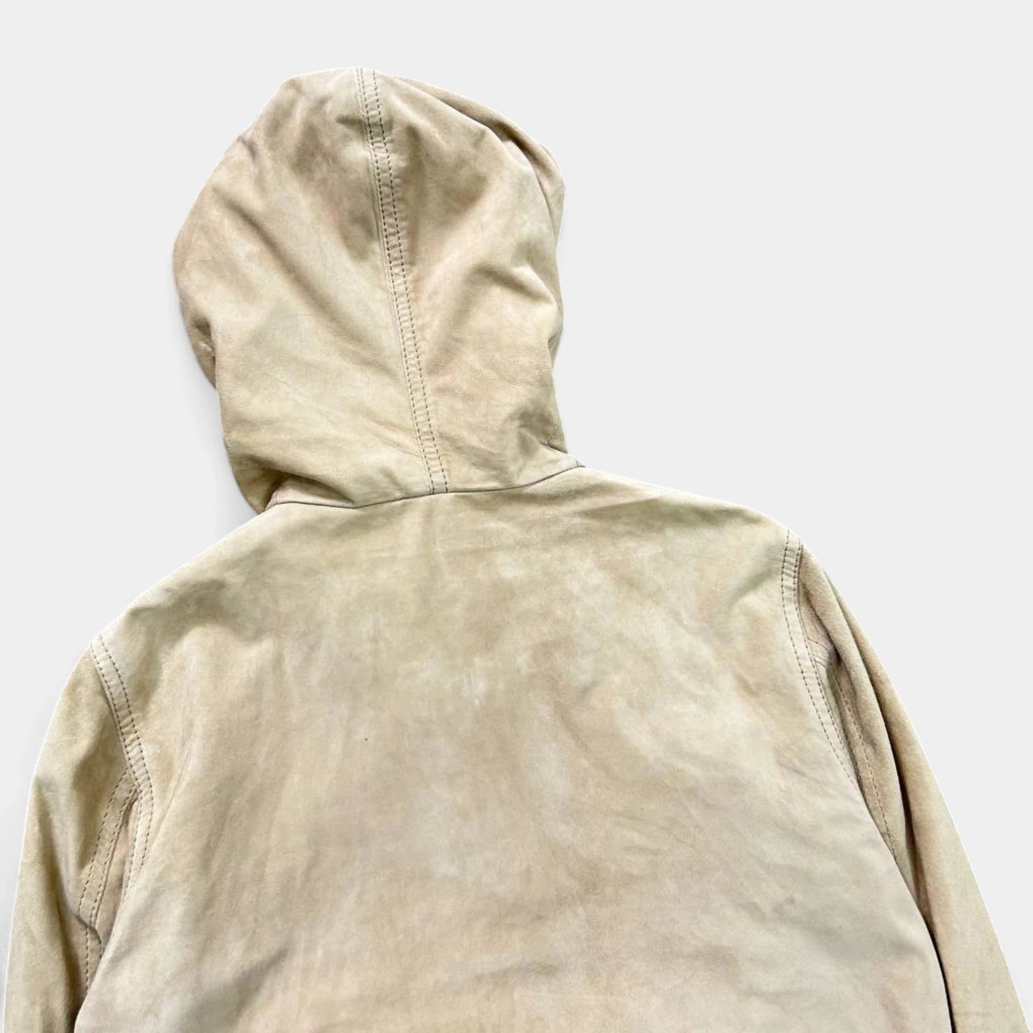 Dolce & Gabbana 2000s Cropped Camel Beige Suede Zip Hoodie