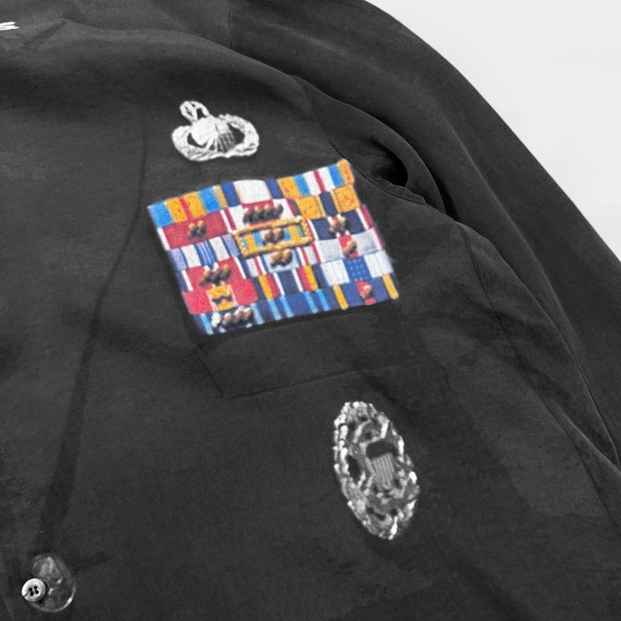 424 Military Uniform Trompe L'oeil Button-Up Shirt