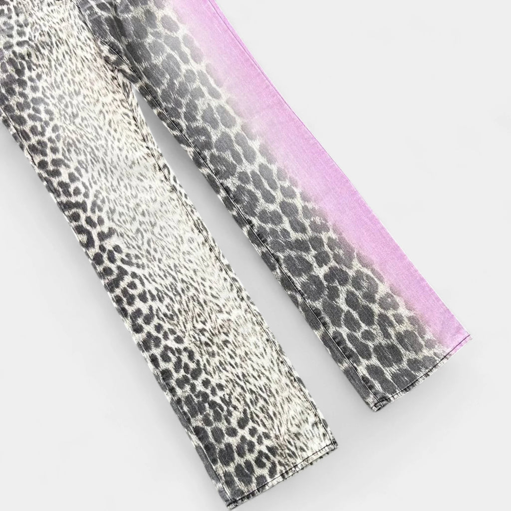 Just Cavalli 2000s Leopard Pink Stripe Pants