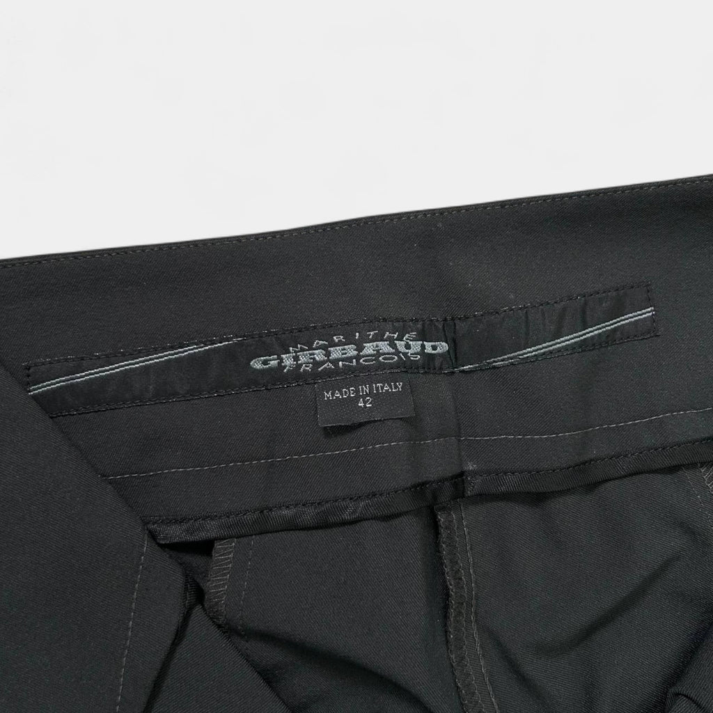 Marithé + François Girbaud Black Flared Nylon Pants