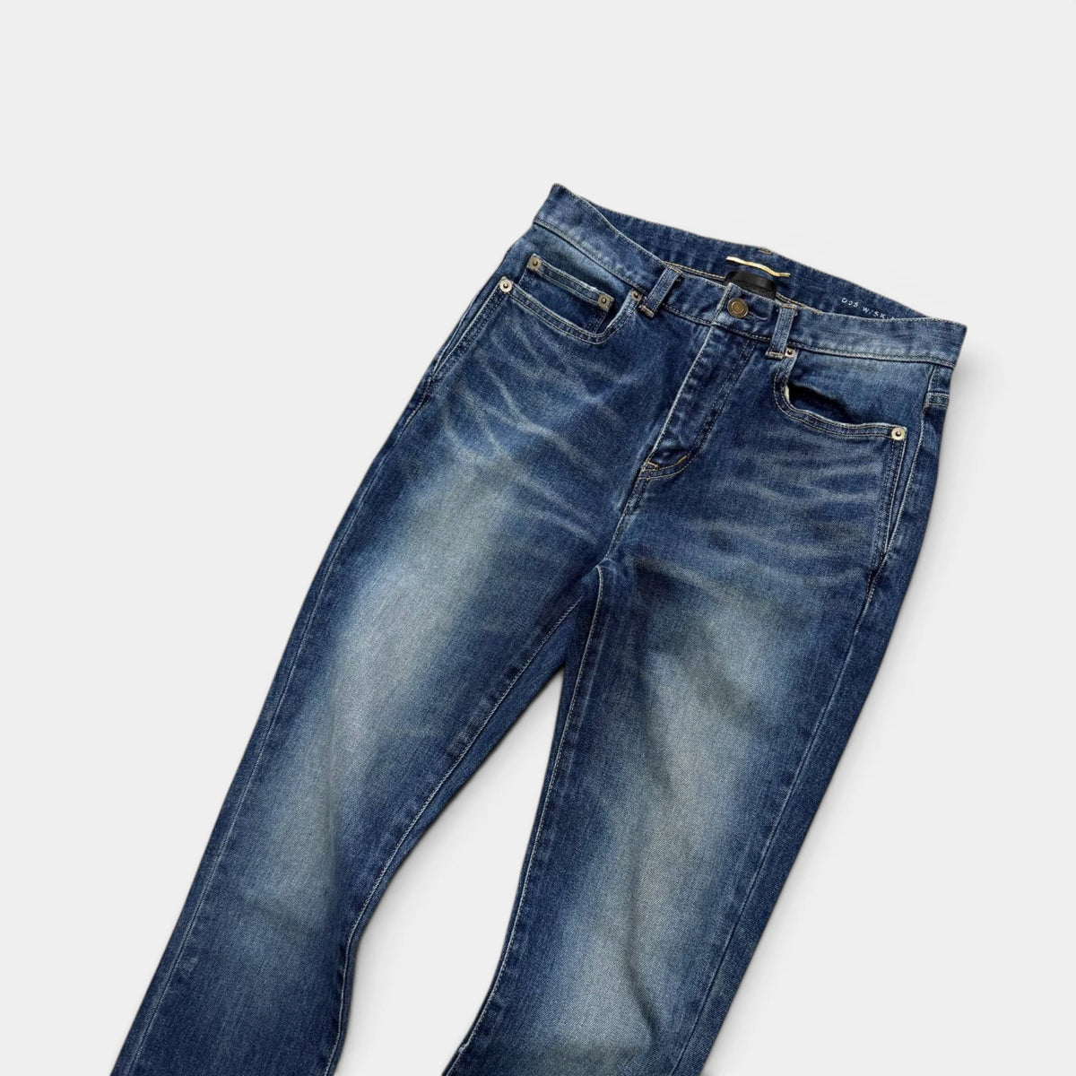 Saint Laurent 2017 Hedi Slimane Washed Blue Skinny Denim Jeans