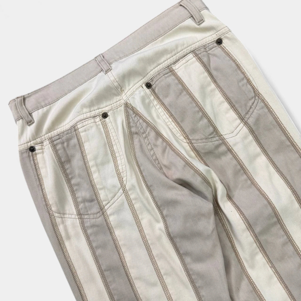 Plein Sud Vintage Striped Patchwork Flare Trousers