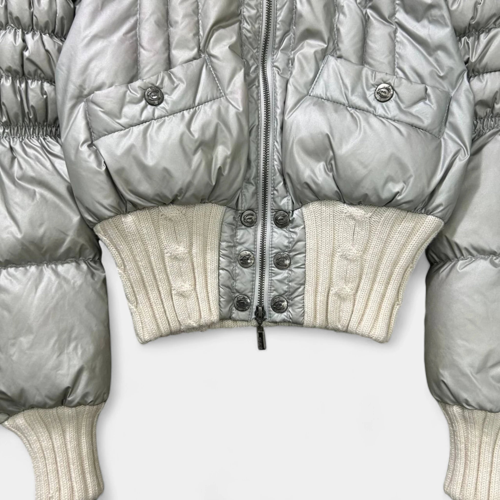 Just Cavalli 2000'S Silver Cropped Boxy Jacket