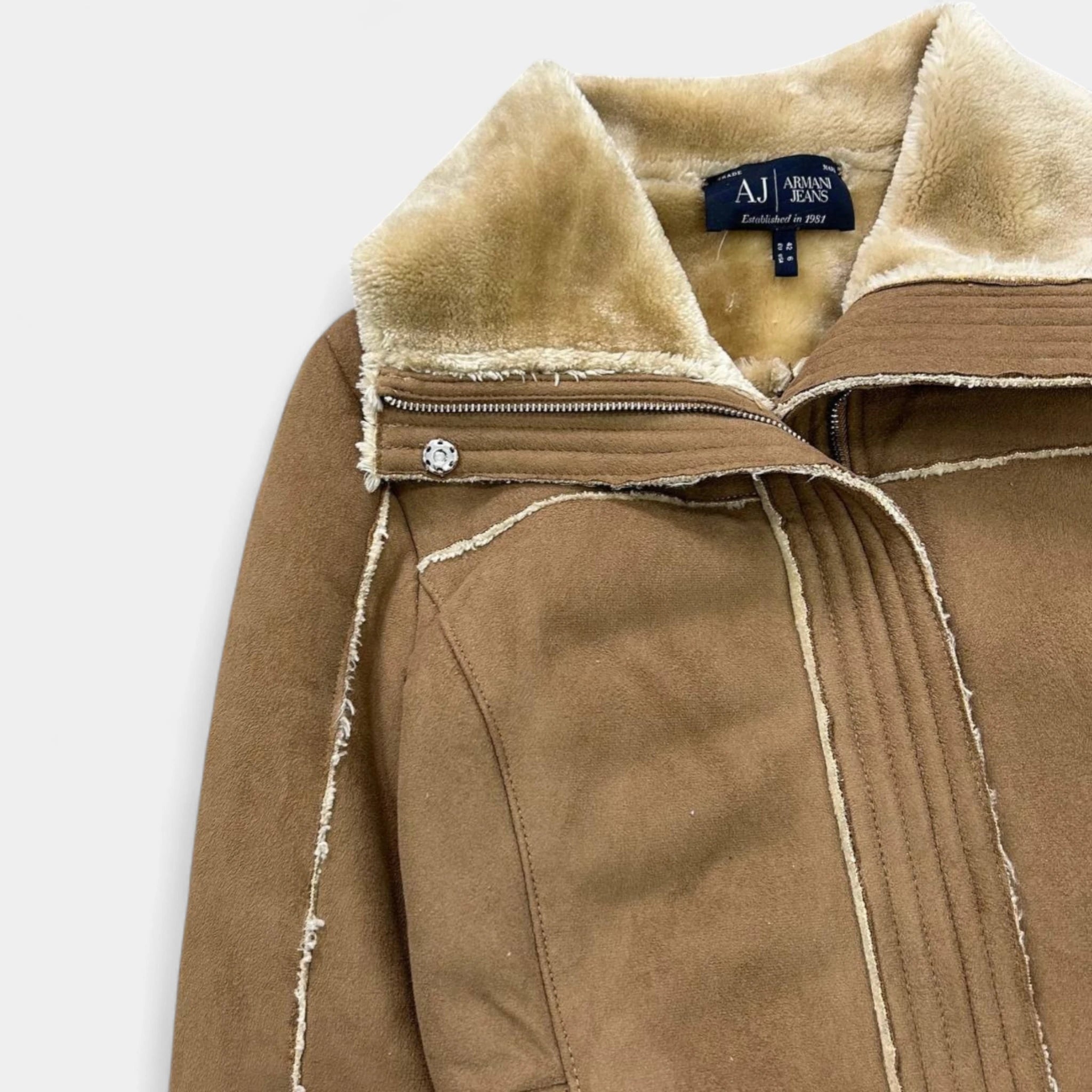 Armani Jeans Suede Shearling Jacket
