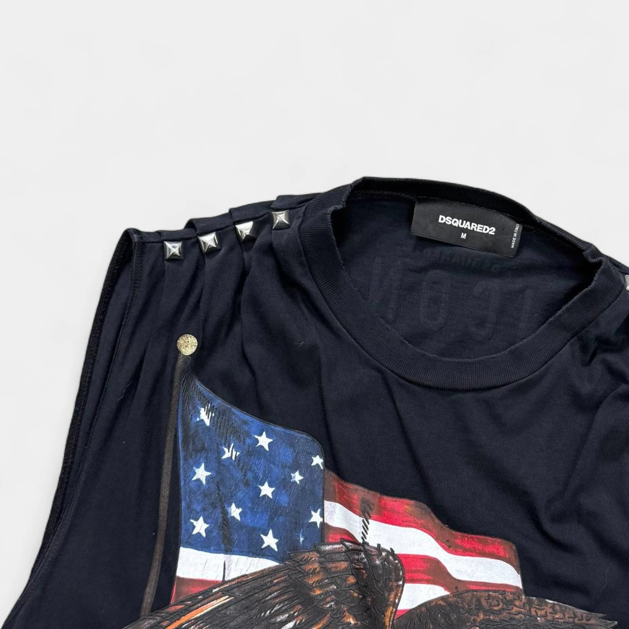 Dsquared2 American Eagle Sleeveless Studded T-Shirt