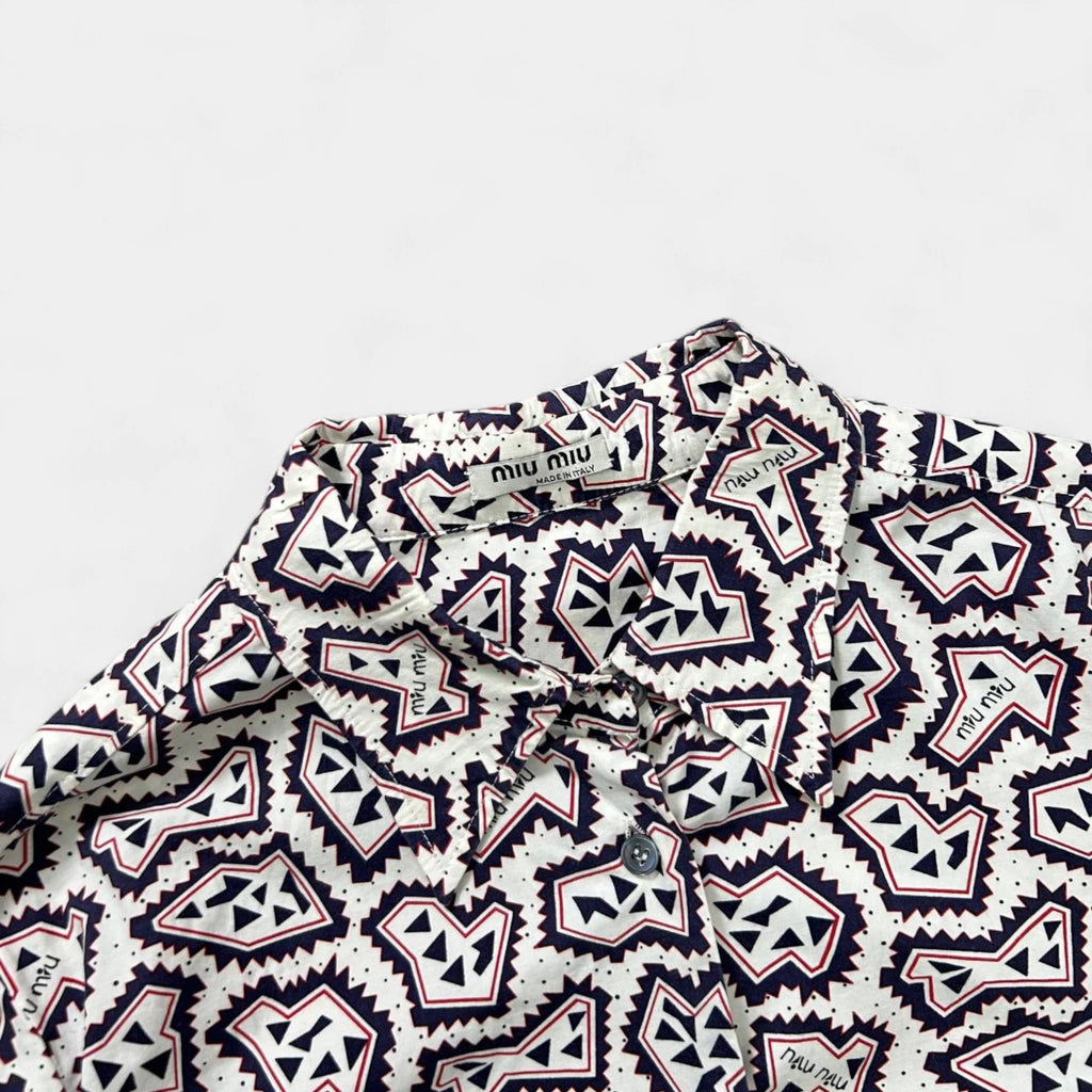 Miu Miu Geometric Pattern Printed Shirt