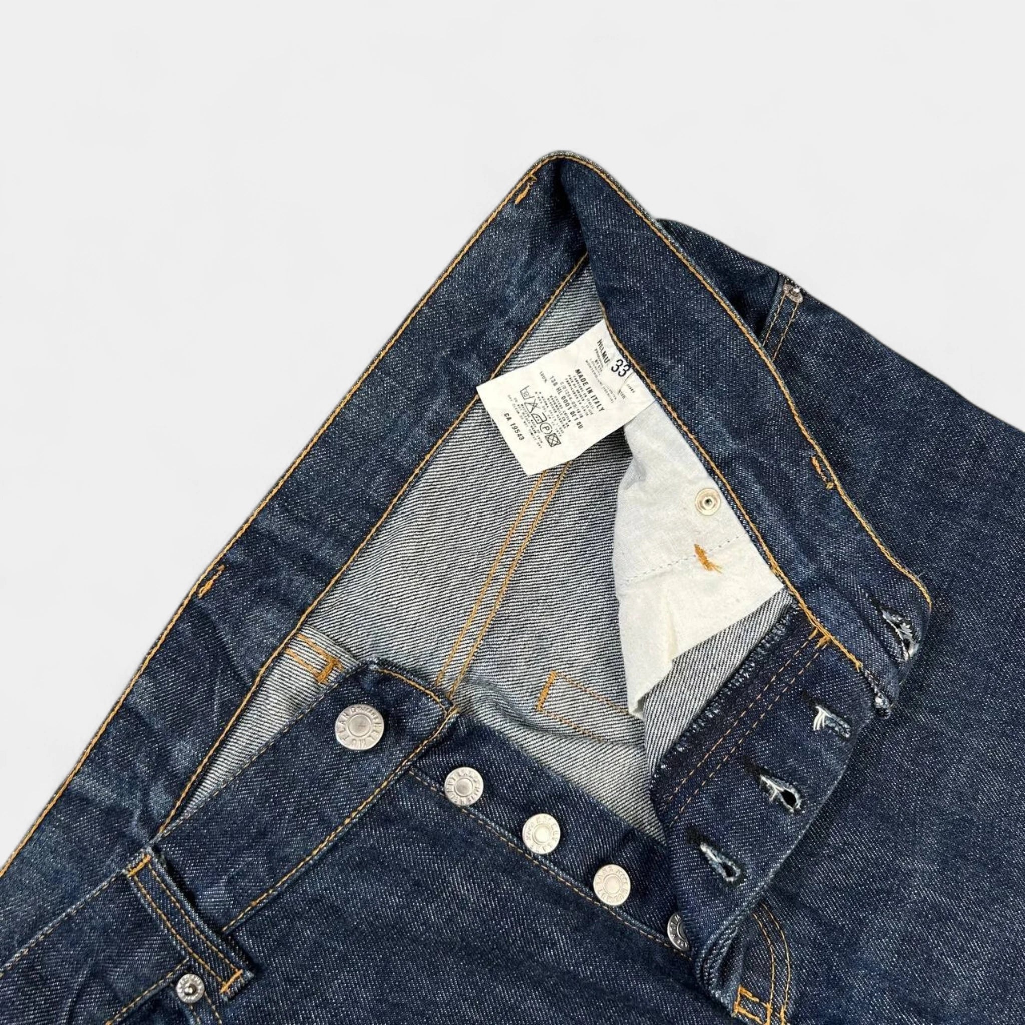 Helmut Lang 1998 Classic Denim Cut Blue Flair Jeans