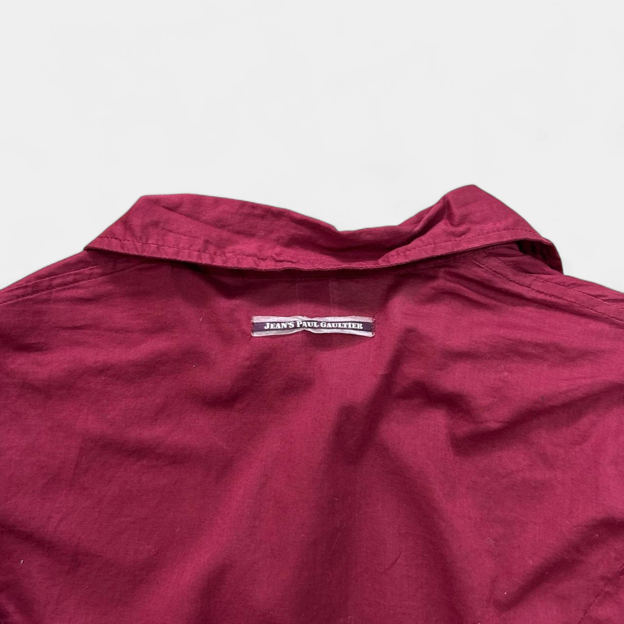 Jean Paul Gaultier 2000's Burgundy Fringe-Trimmed Shirt