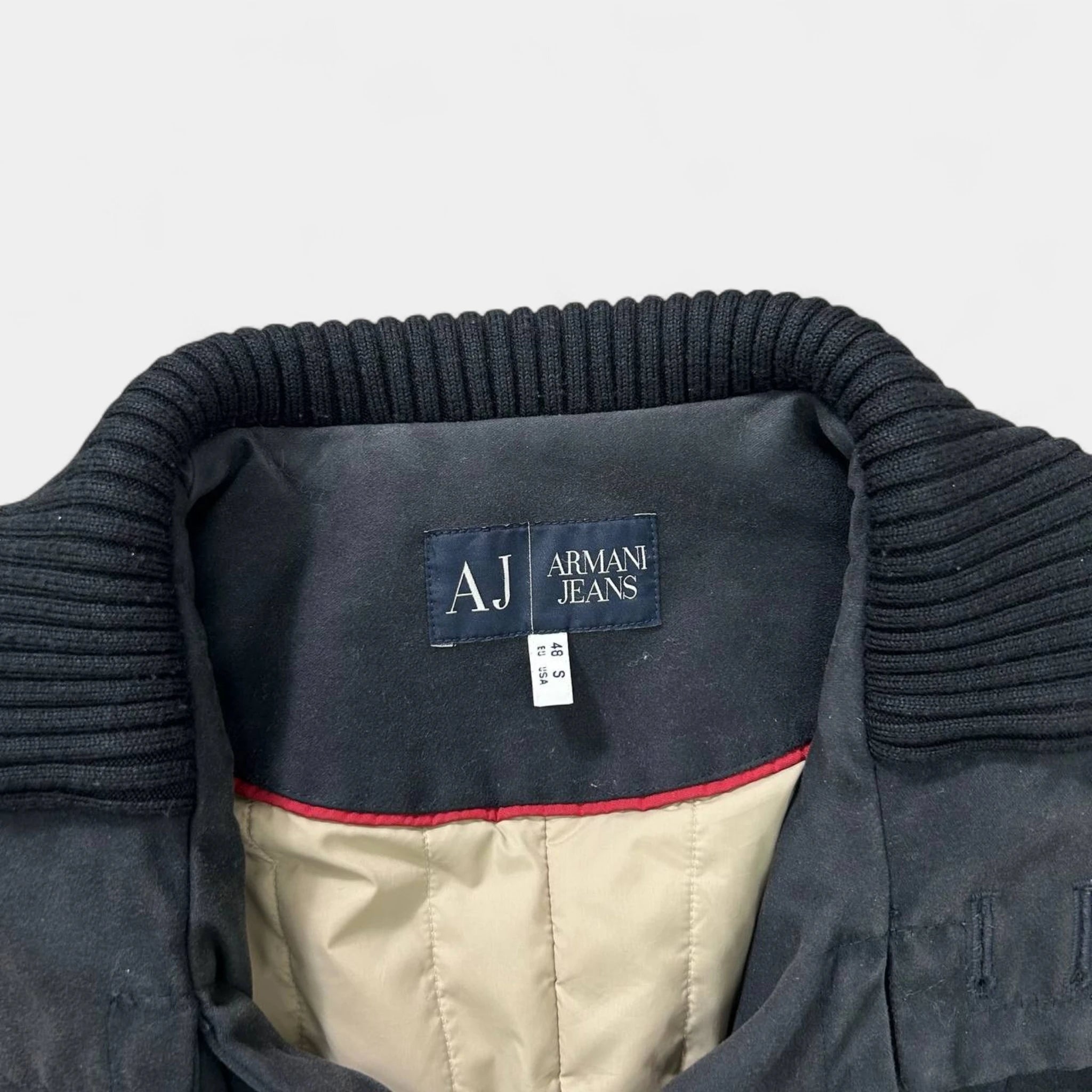 Armani Classic Long Button Navy Coat