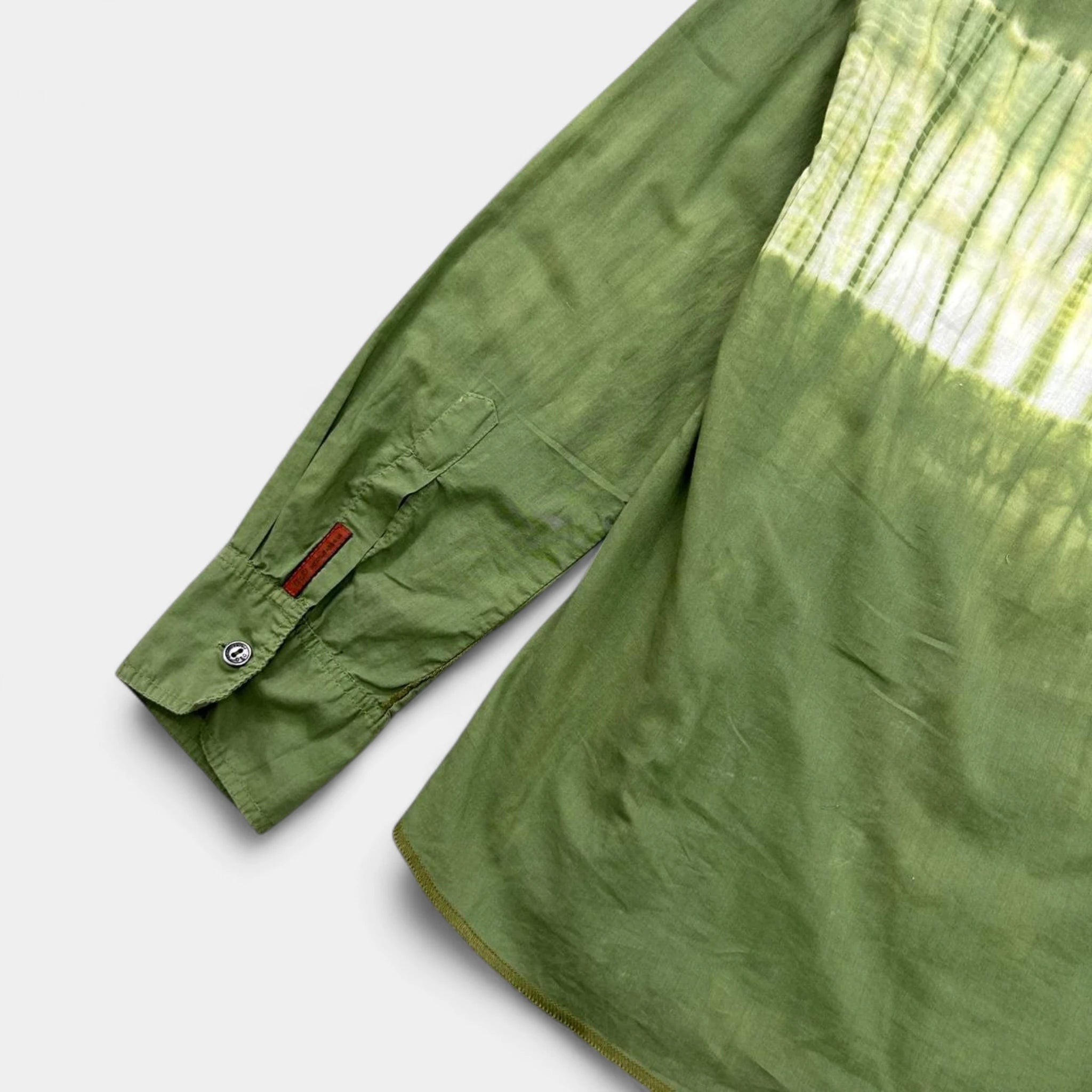 Dolce & Gabbana Green Tie-Dye Tropical Shirt