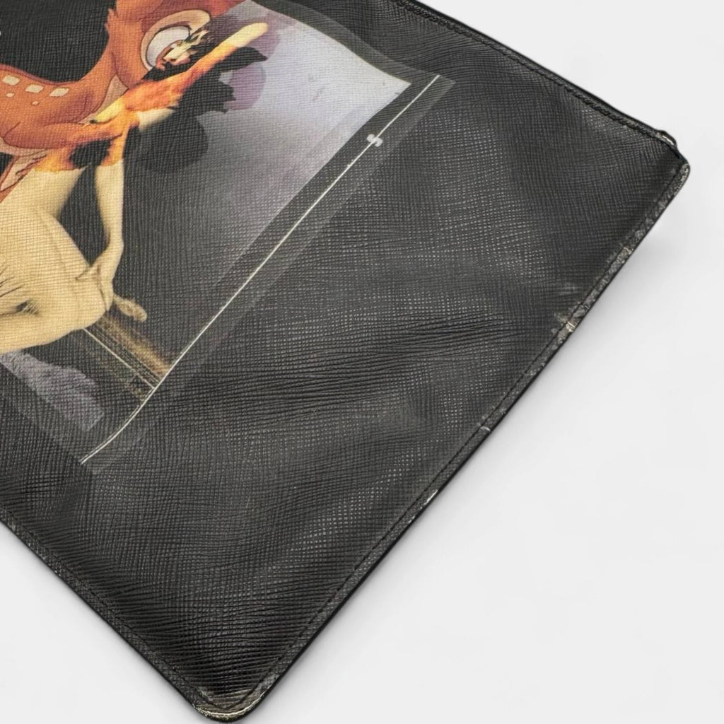 Givenchy by Riccardo Tisci 2013 Bambi Graphic Saffiano Zipper Pouch