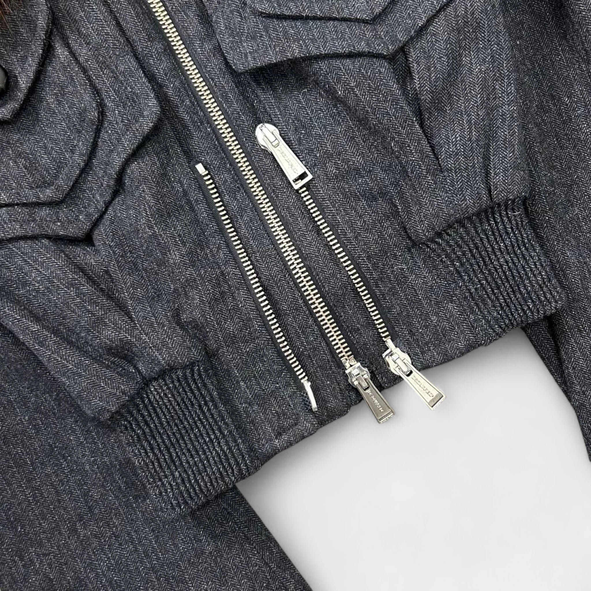 Dsquared2 Cropped Cargo Fur Collar Jacket