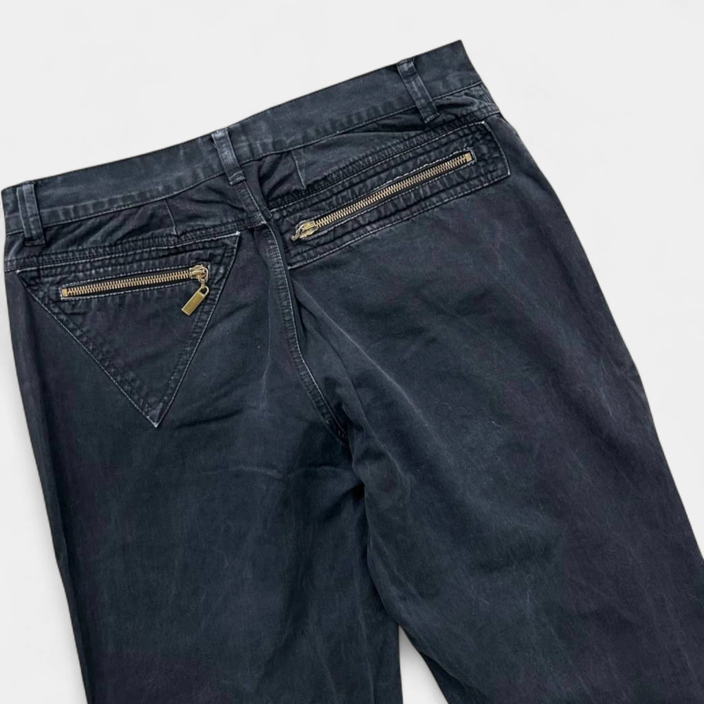 Just Cavalli Gold Zippers Straight Leg Pants