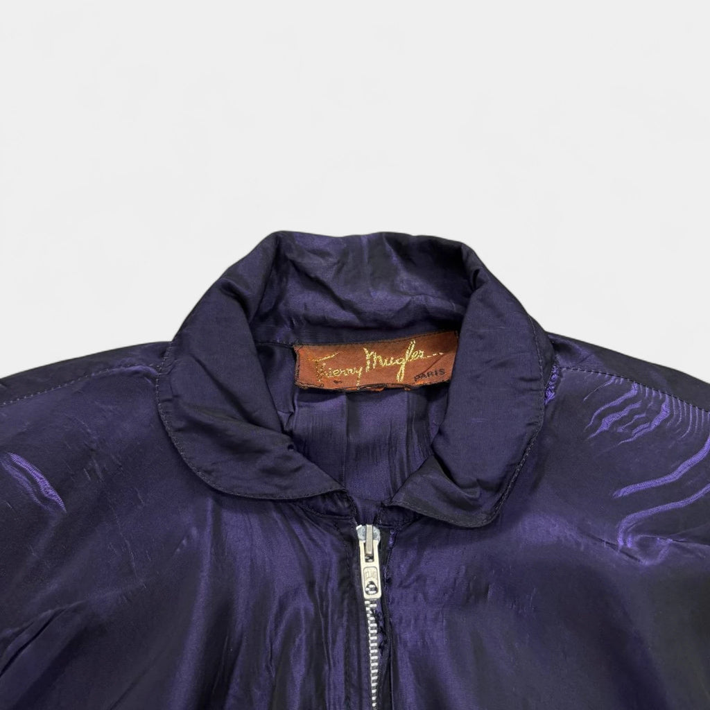 Thierry Mugler 1990s Iridescent Purple Bomber Jacket