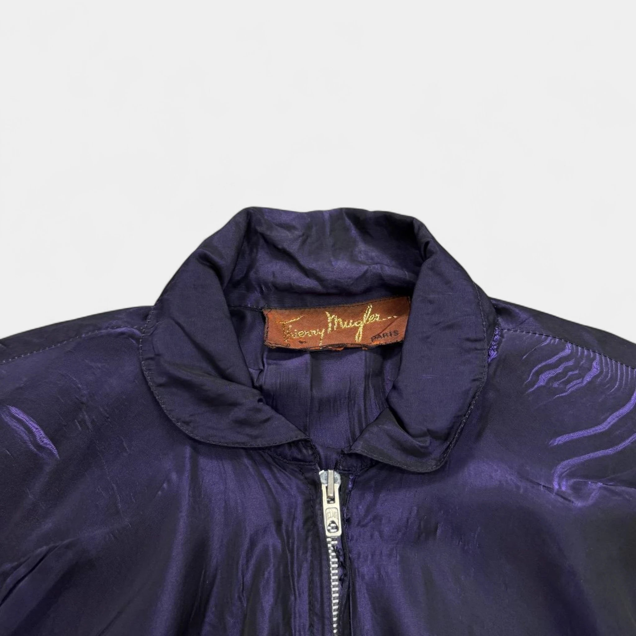 Thierry Mugler 1990s Iridescent Purple Bomber Jacket
