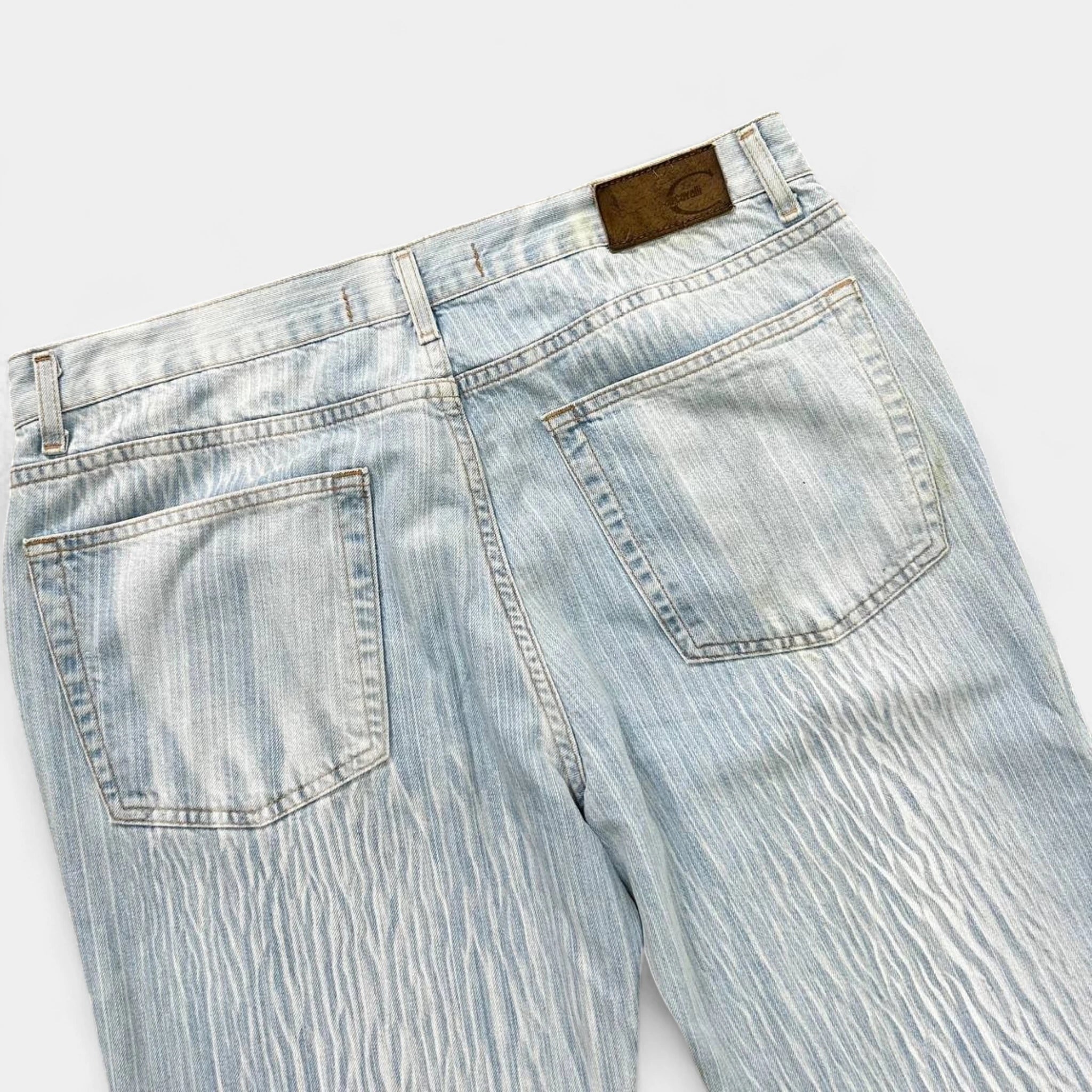 Just Cavalli Blue Wood Effect Pants