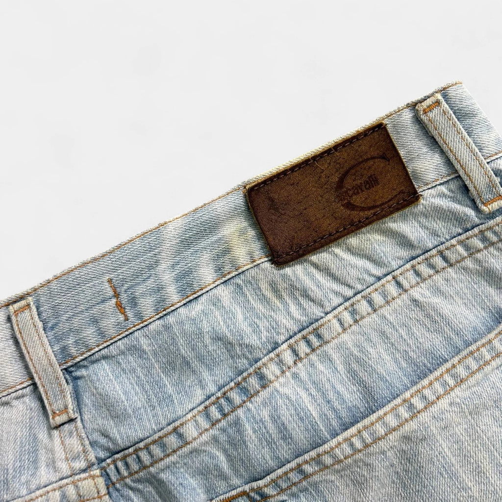 Just Cavalli Blue Wood Effect Pants